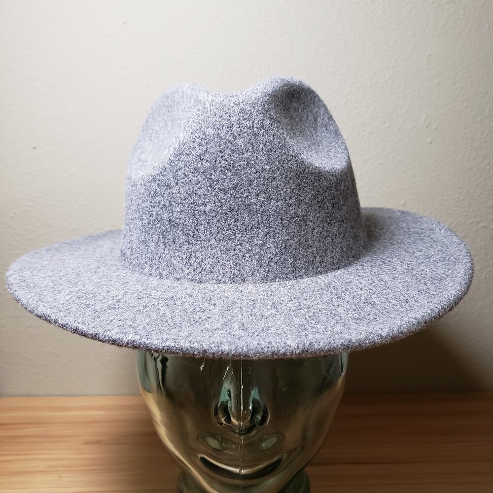 Universal Thread Wide‎ Brim Fedora Hat Charcoal Gray Felt Indie Hipster Simple